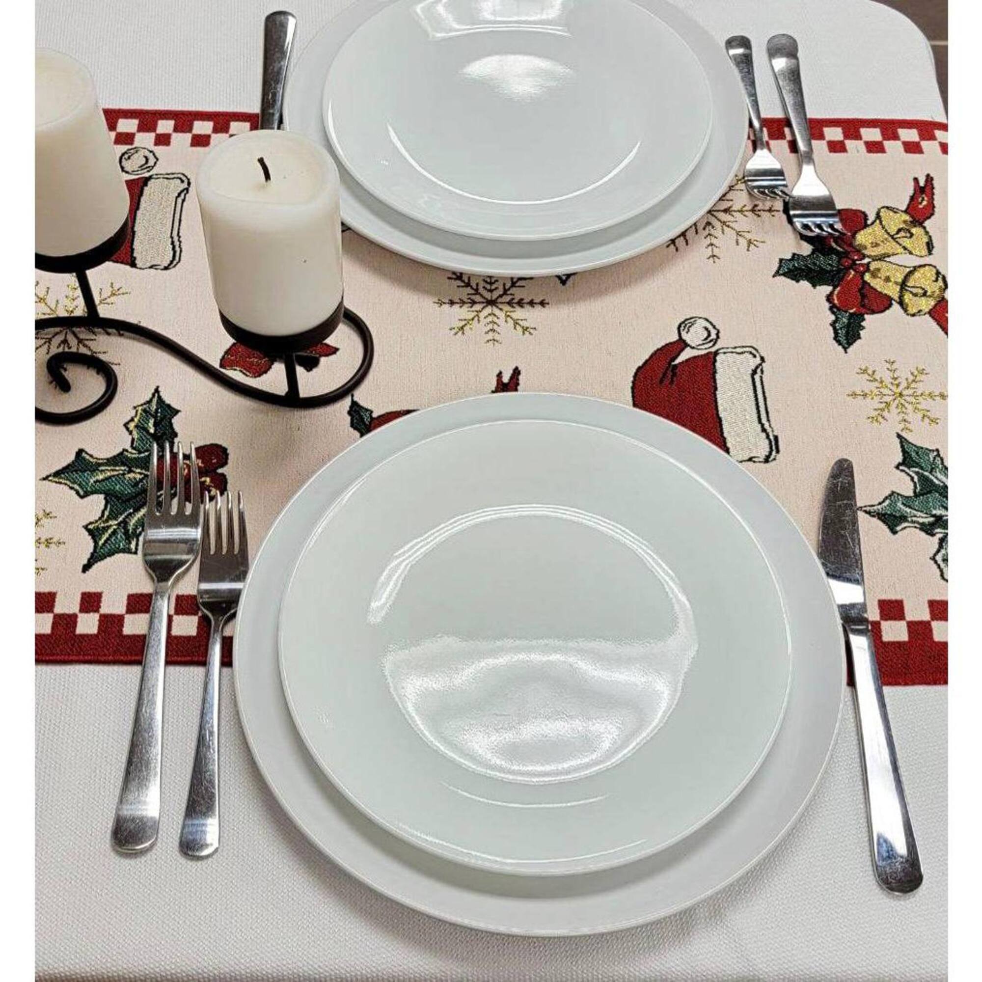 Wizardi 13.75" x 71" Classic Holiday Ornaments Christmas Table Runner
